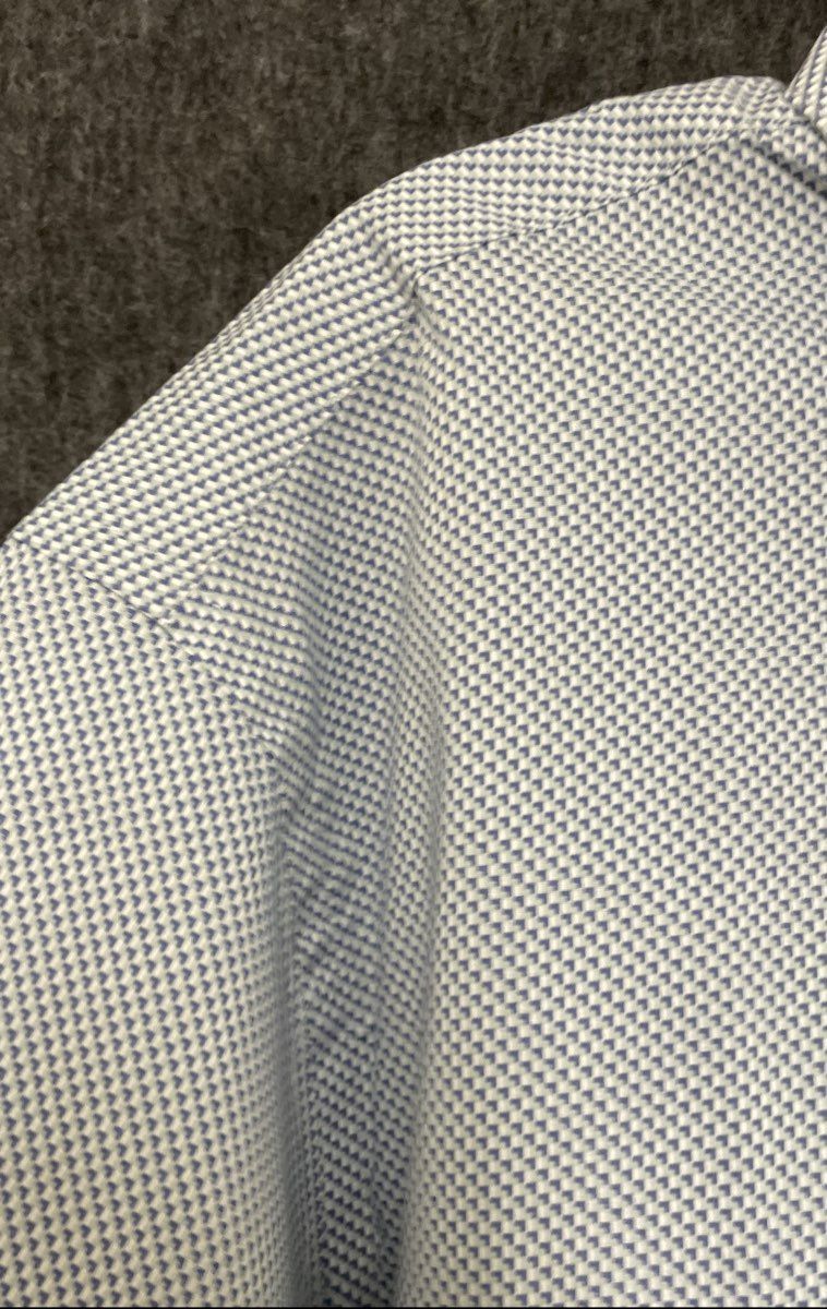 Van Heusen Men's Never Tuck Short Sleeve Slim Fit Shirt Blue Geometric XXL NWT