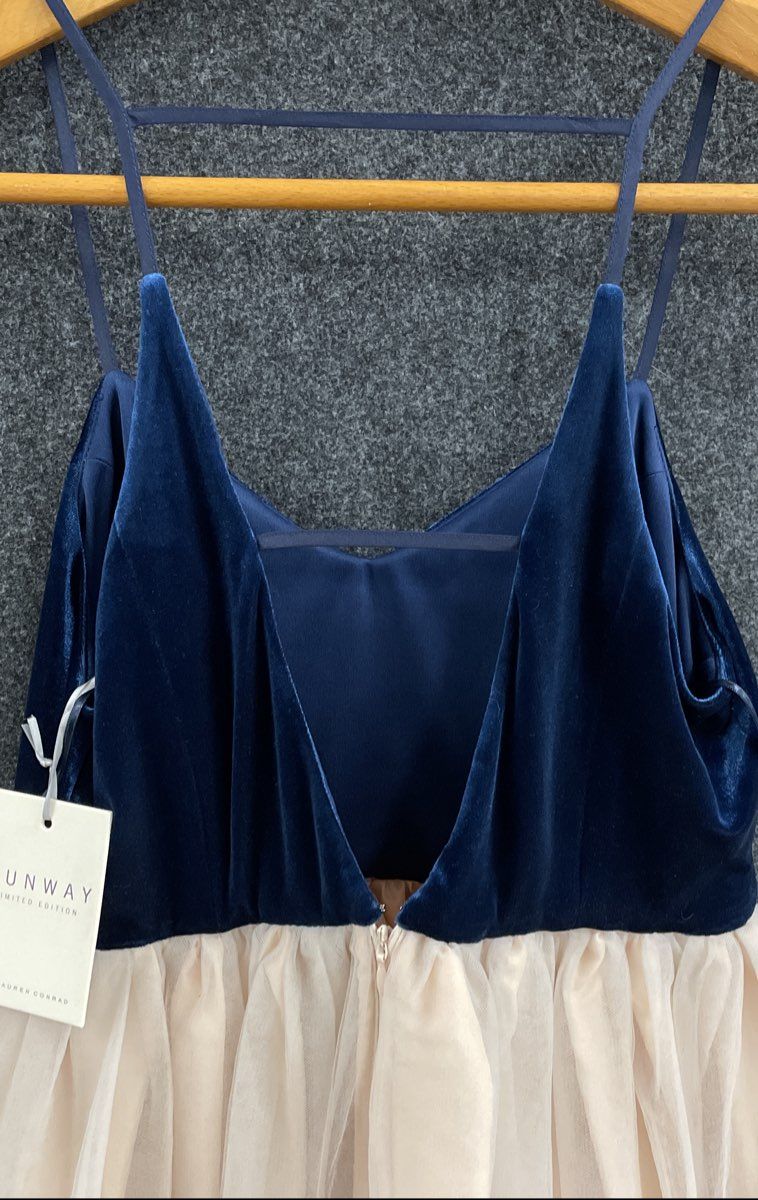 LC Lauren Conrad Runway Women's Navy Velvet Pink Tulle Ballet Dress NWT Sz 4