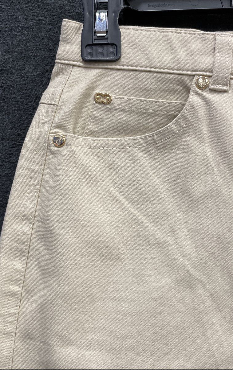 Escada Women's Vintage Y2K Beige High Rise Straight Leg Jeans Pants Size 38 8