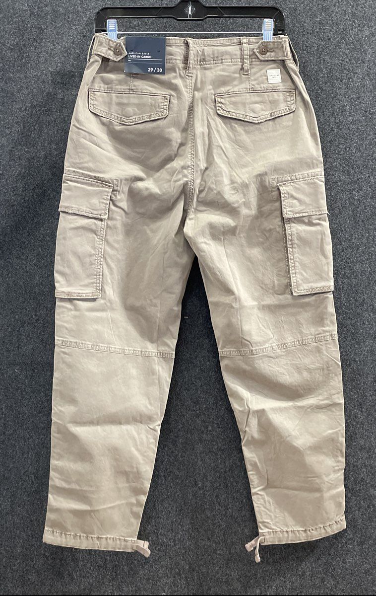 American Eagle Men's Gray Lived-In Cargo Flex Pants Sz 29x30 NWT