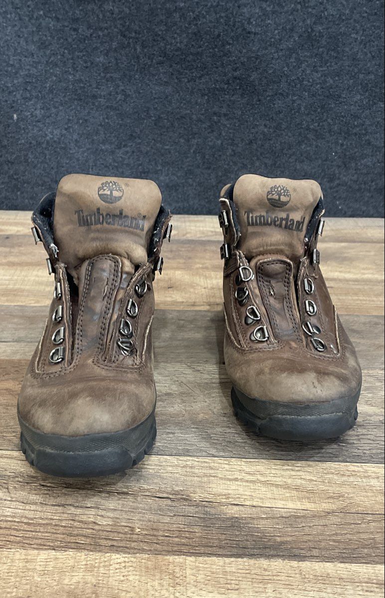 Vintage Timberland 95311 Dark Brown Leather Mid Hiking Boots Women's Size 6.5 M