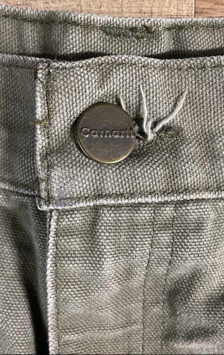 Carhartt Men's Olive Green Canvas Carpenter Pants Hammer Loop Sz M