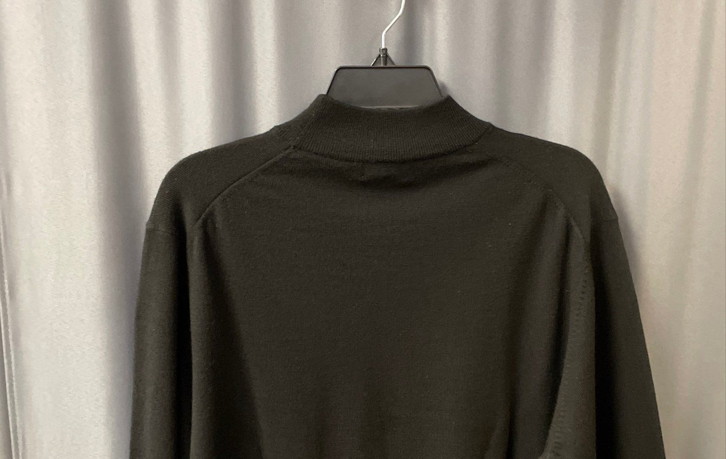 Brooks Brothers 346 Men's Black Extra Fine Merino Wool Mock Neck Sweater XL