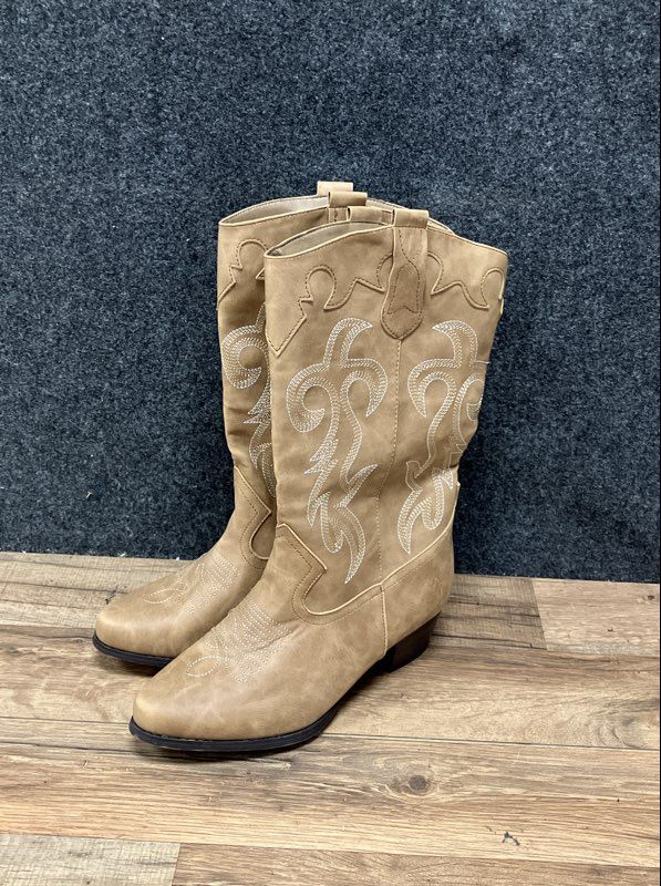 Canyon Trails Classic Western Rodeo Tan Cowboy Boots Women's Size 7