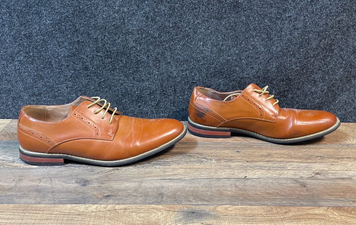 Bruno Marc Prince-16 Tan Brogue Oxford Dress Shoes Men's Size 12