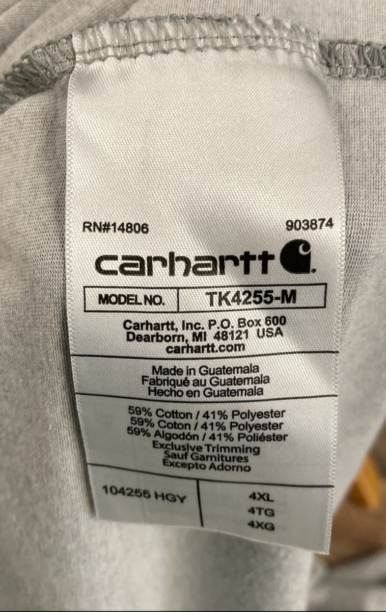 Carhartt Men's Heather Gray Force Relaxed Fit Quarter Zip Pocket Shirt Sz 4XL