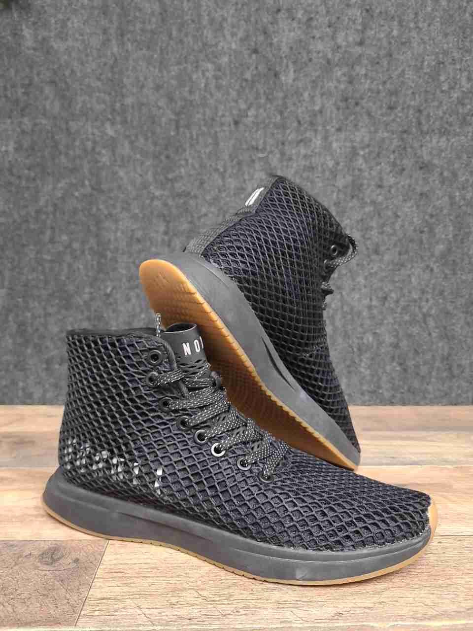 NOBULL High-Top Mesh Black Gum Training Shoes Men's Size 7 Women's 8.5