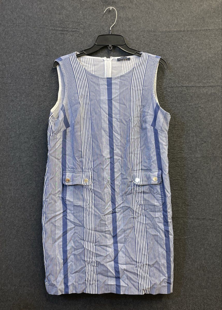 Tommy Hilfiger Women's Blue White Striped Sleeveless Tunic Top M