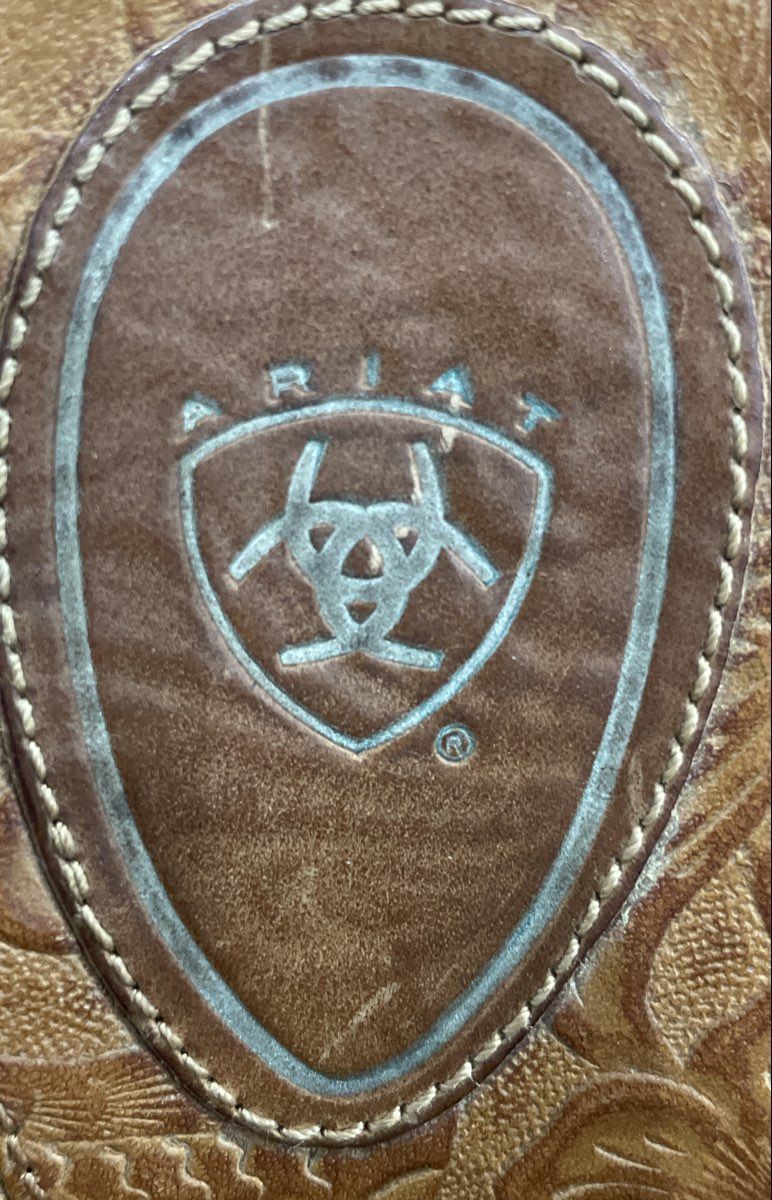 Ariat Brown Tooled Leather Flip Flop Thong Sandals Women's Size 8.5B