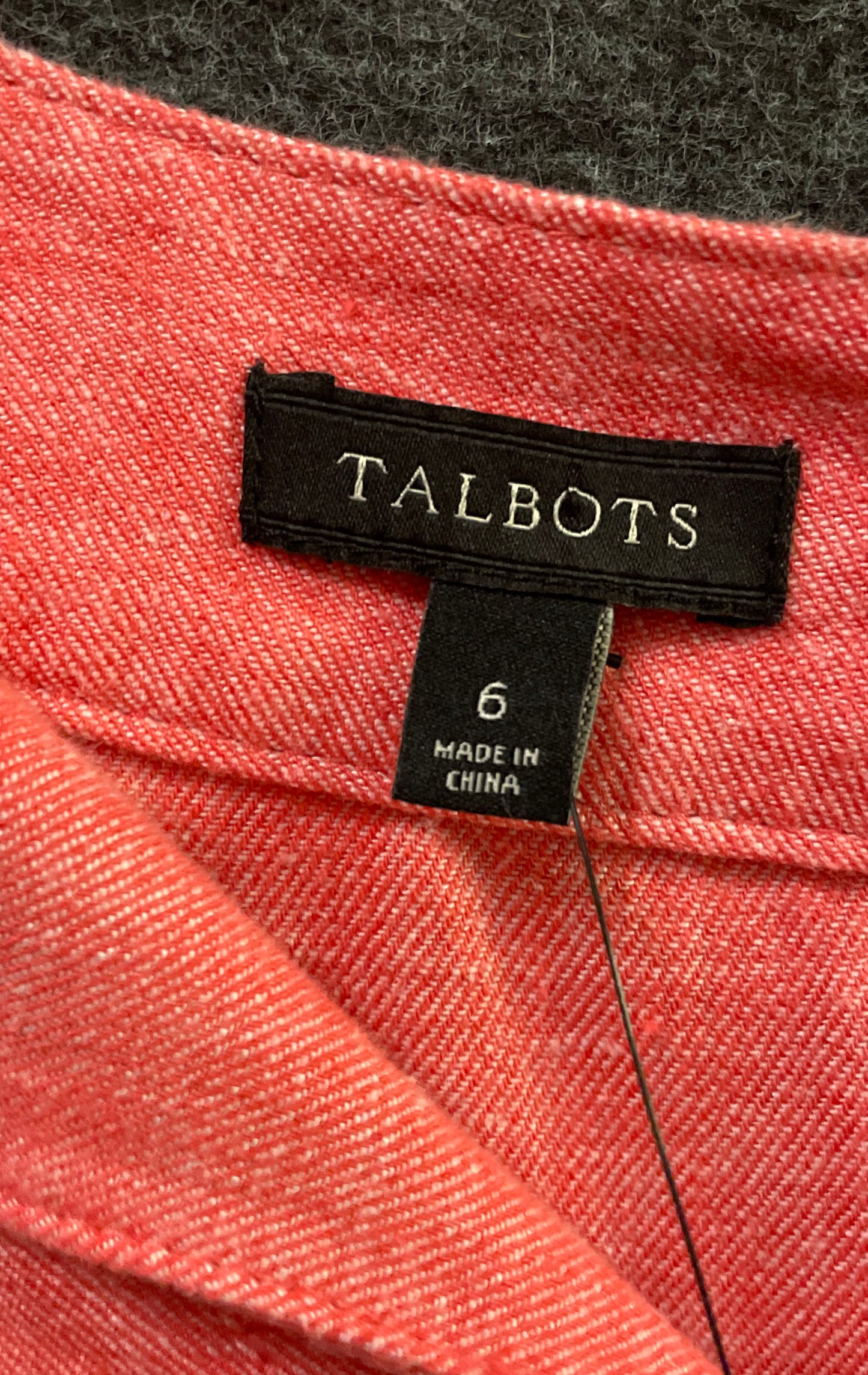 Talbots Women's Coral Pink Lace Trim Shift Dress NWT Sz 6 Textured Summer
