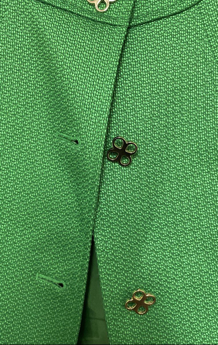 Tahari by Arthur S. Levine Women's Green Textured Collarless Blazer Jacket Sz 4