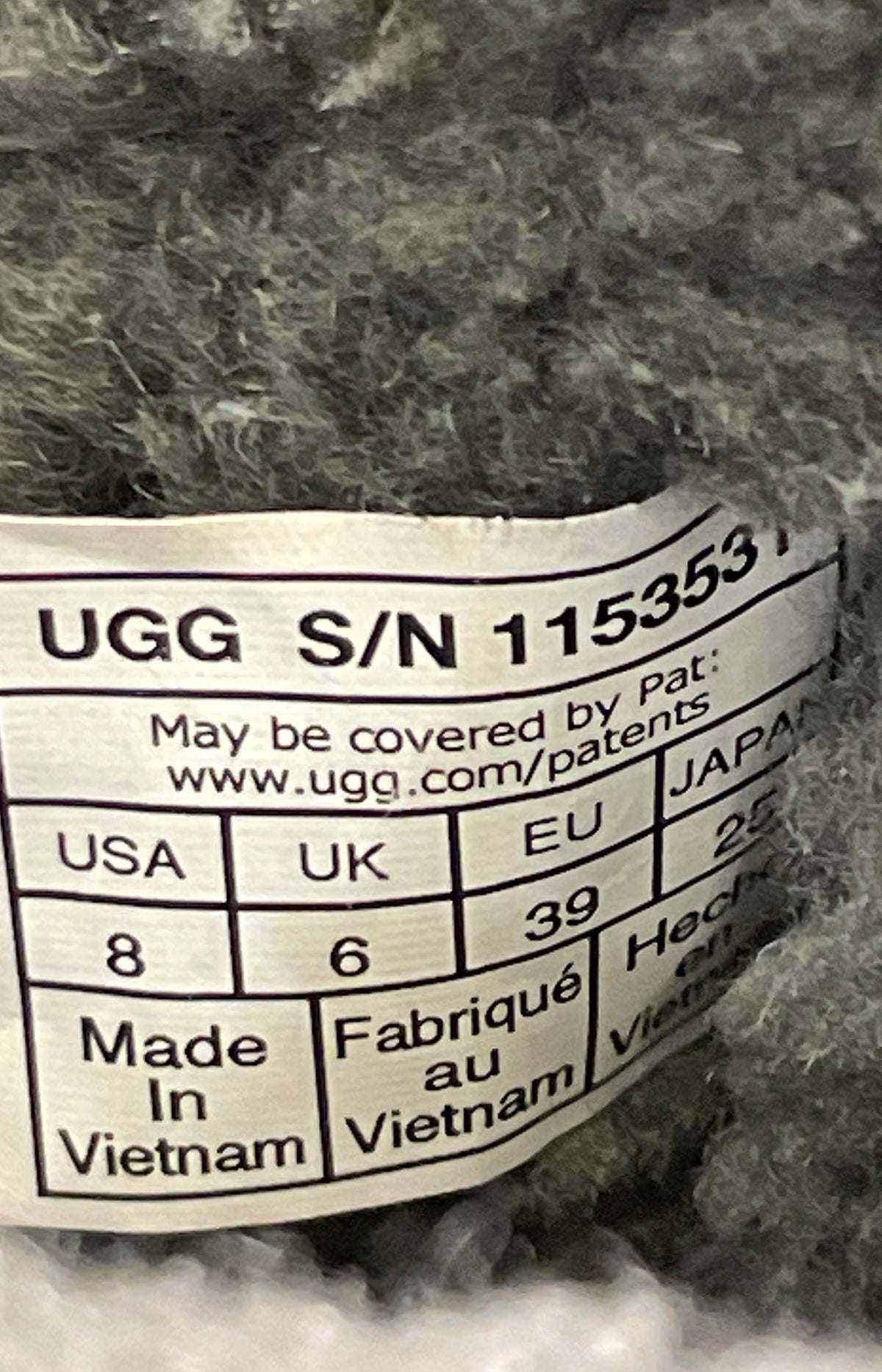 UGG Classic Short Logo Grey Suede Sheepskin Boots Women's Size 8