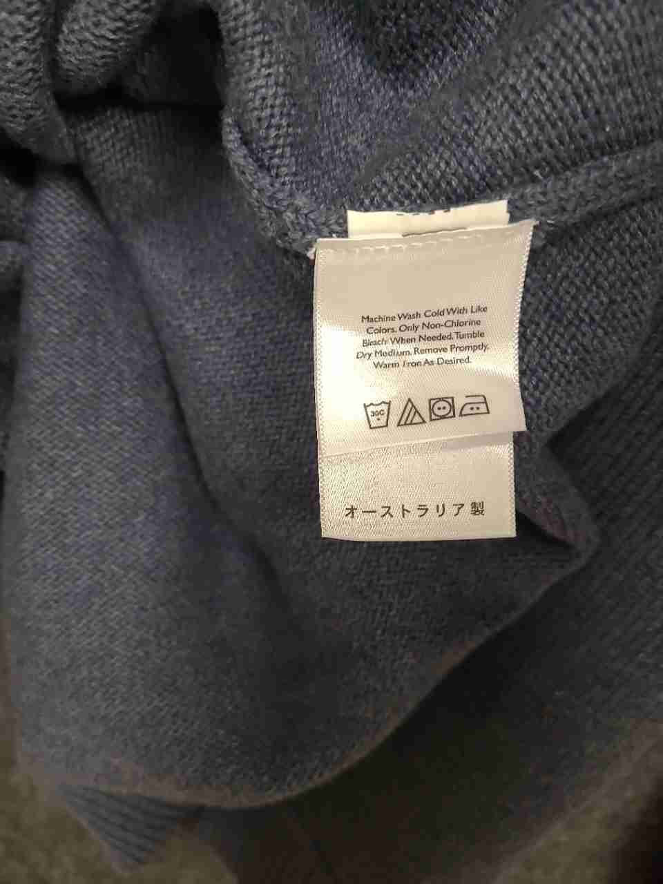 Eddie Bauer Men's Blue Crewneck Cotton Knit V-Stitch Sweater Tall Sz XL
