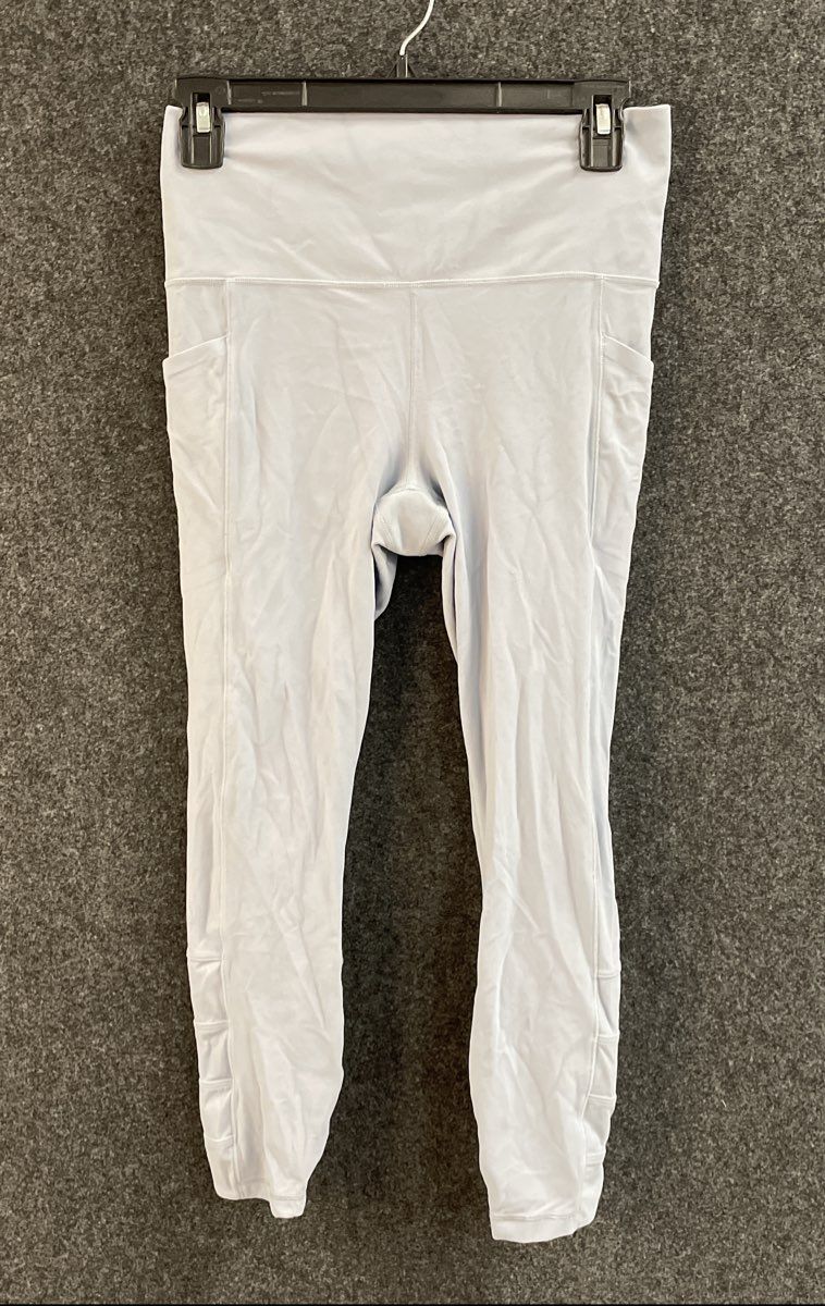 Athleta Women's Light Blue Salutation Stash Pocket II Cinch 7/8 Tights Size M