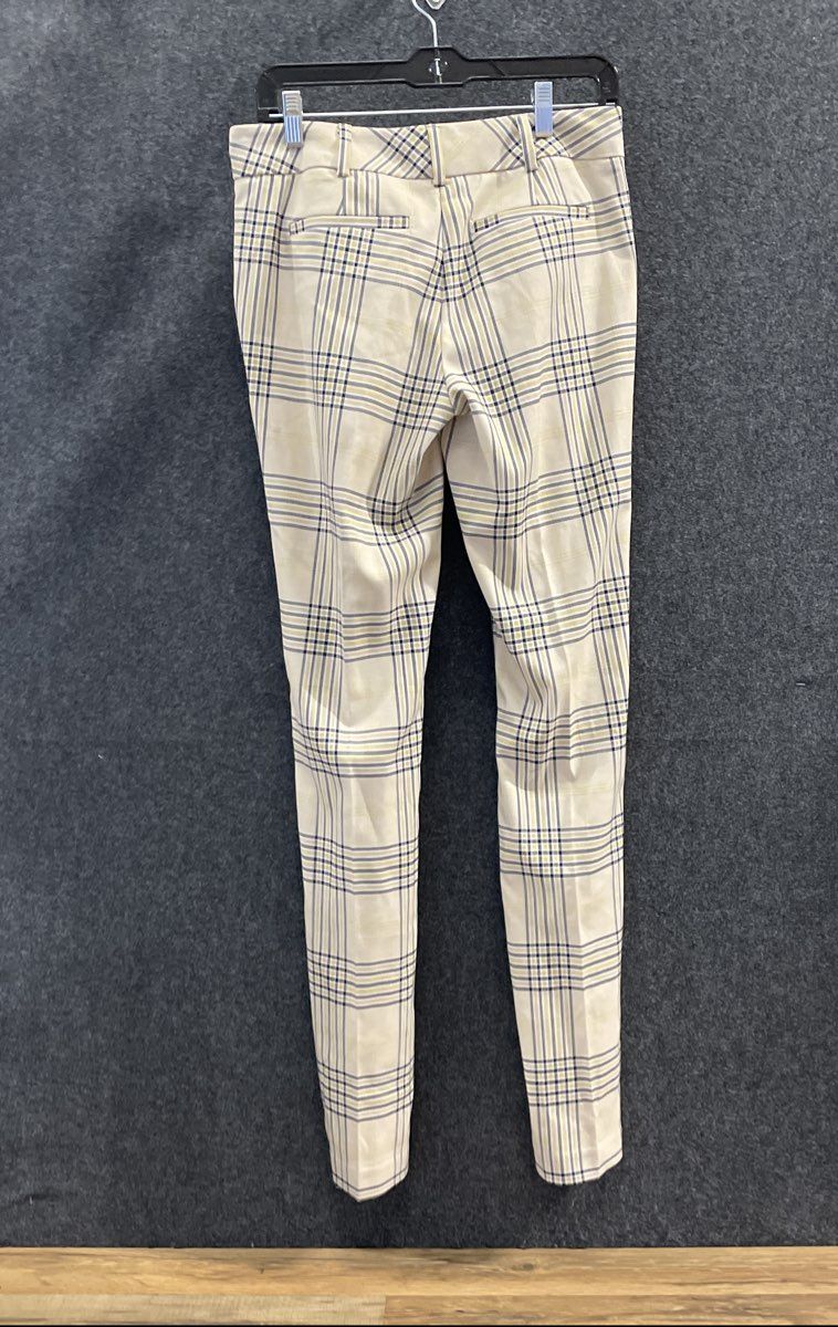 New York & Company Women's Beige Plaid Straight Leg Pants NWT Sz 2 Tall