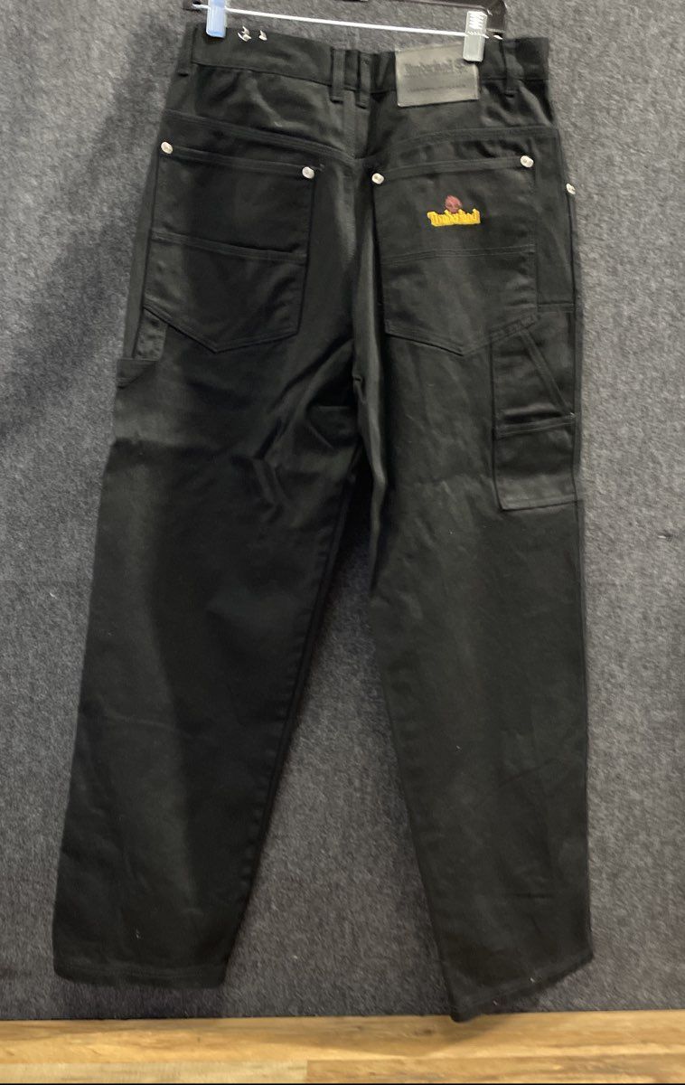 Timberland Men's Black Carpenter Workwear Pants Ramie Cotton Sz 34x34