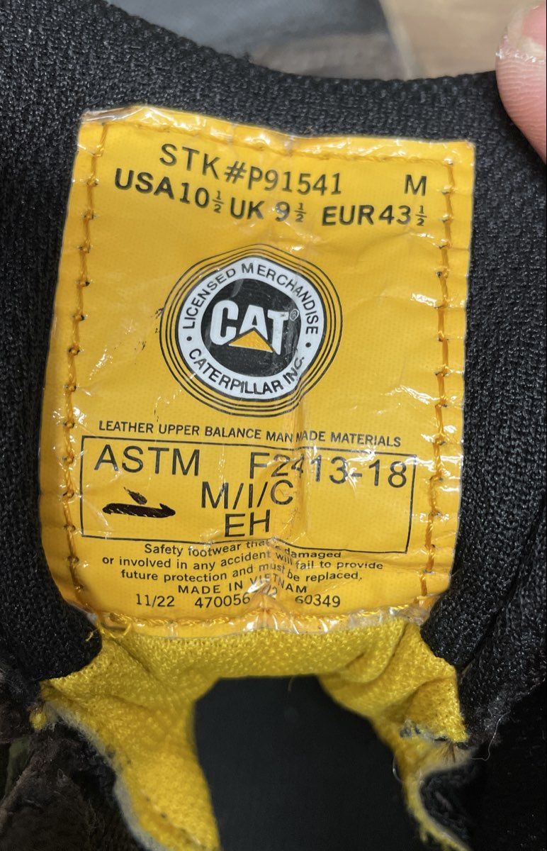 Caterpillar Streamline Runner P91541 Brown Composite Toe Work Boots Size 10.5