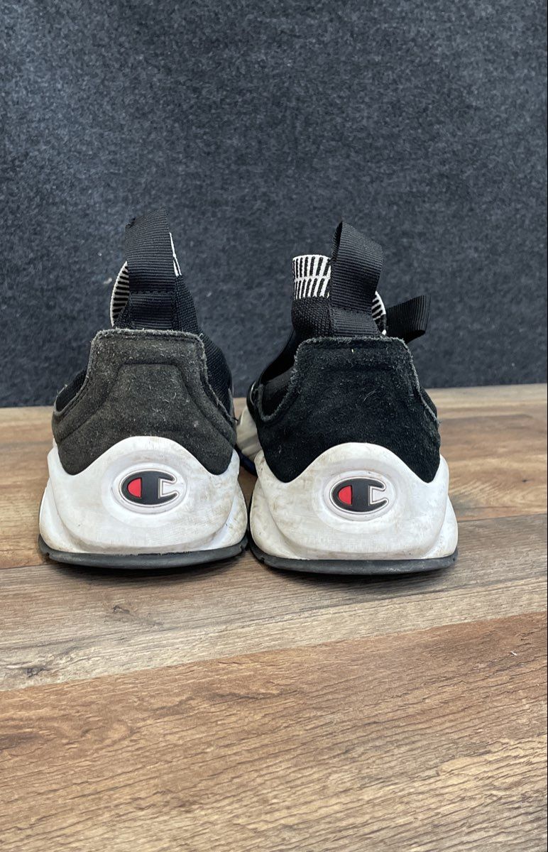Champion Rally Pro Black White Red Mid Top Sock Sneakers Men's Size 8.5
