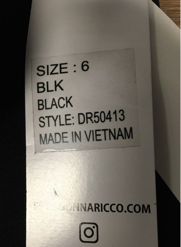 Donna Ricco Women's Black V-Neck Ruffle Rosette Dress DR50413 NWT Sz 6