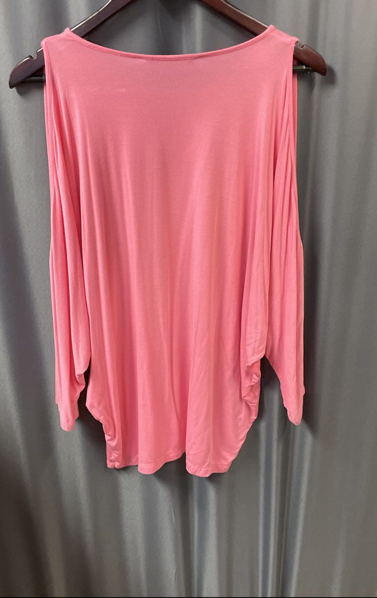 Lauren Ralph Lauren Women's Pink Cold Shoulder Dolman Sleeve Top Sz M