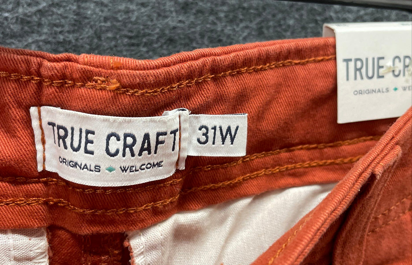 True Craft Men's Rust Red Chino Shorts 9" Inseam NWT Sz 31W