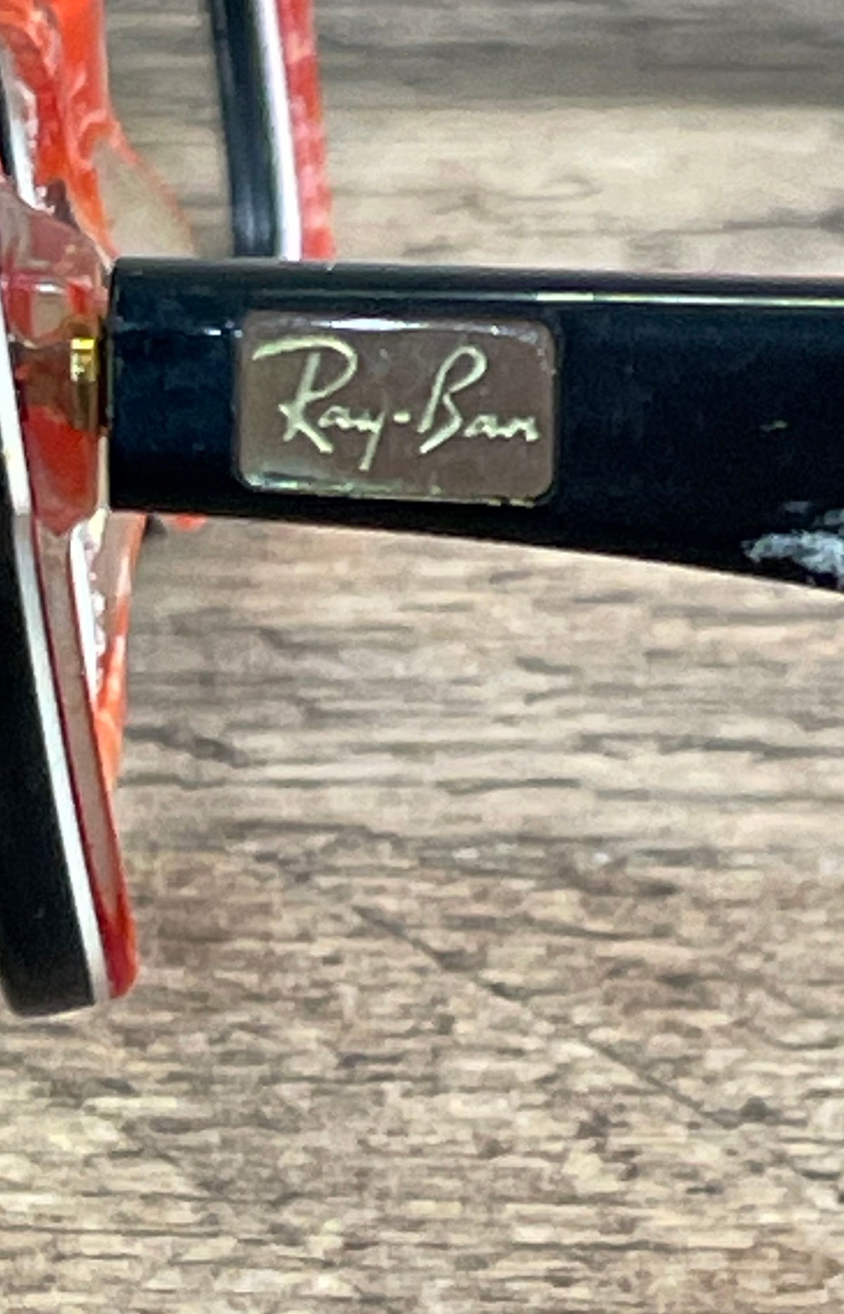 Ray-Ban Unisex RB 5206 2479 Eyeglasses Black Red Print Sz 52-18 140 With Case