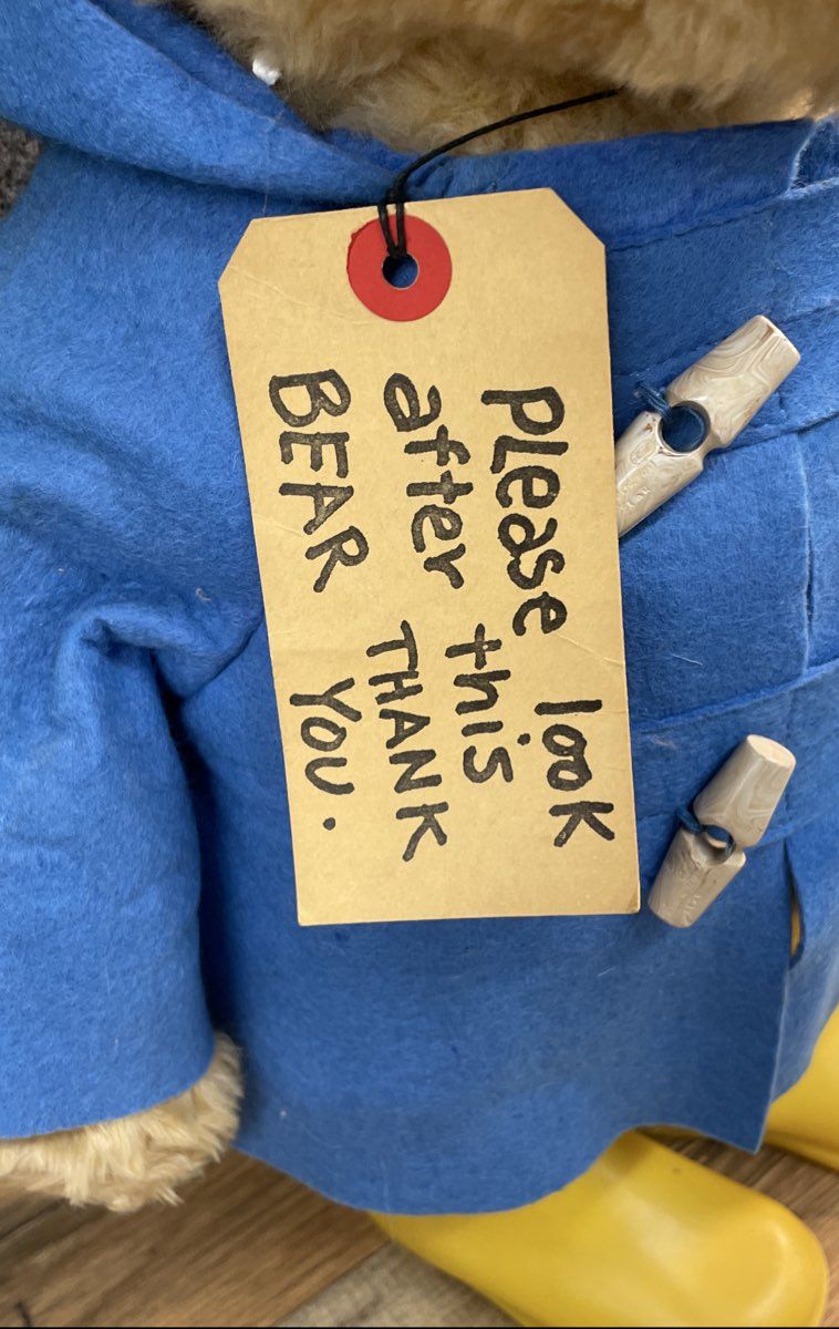 Vintage 1975 Eden Toys Paddington Bear Plush Duffle Coat Yellow Boots w/ Tag