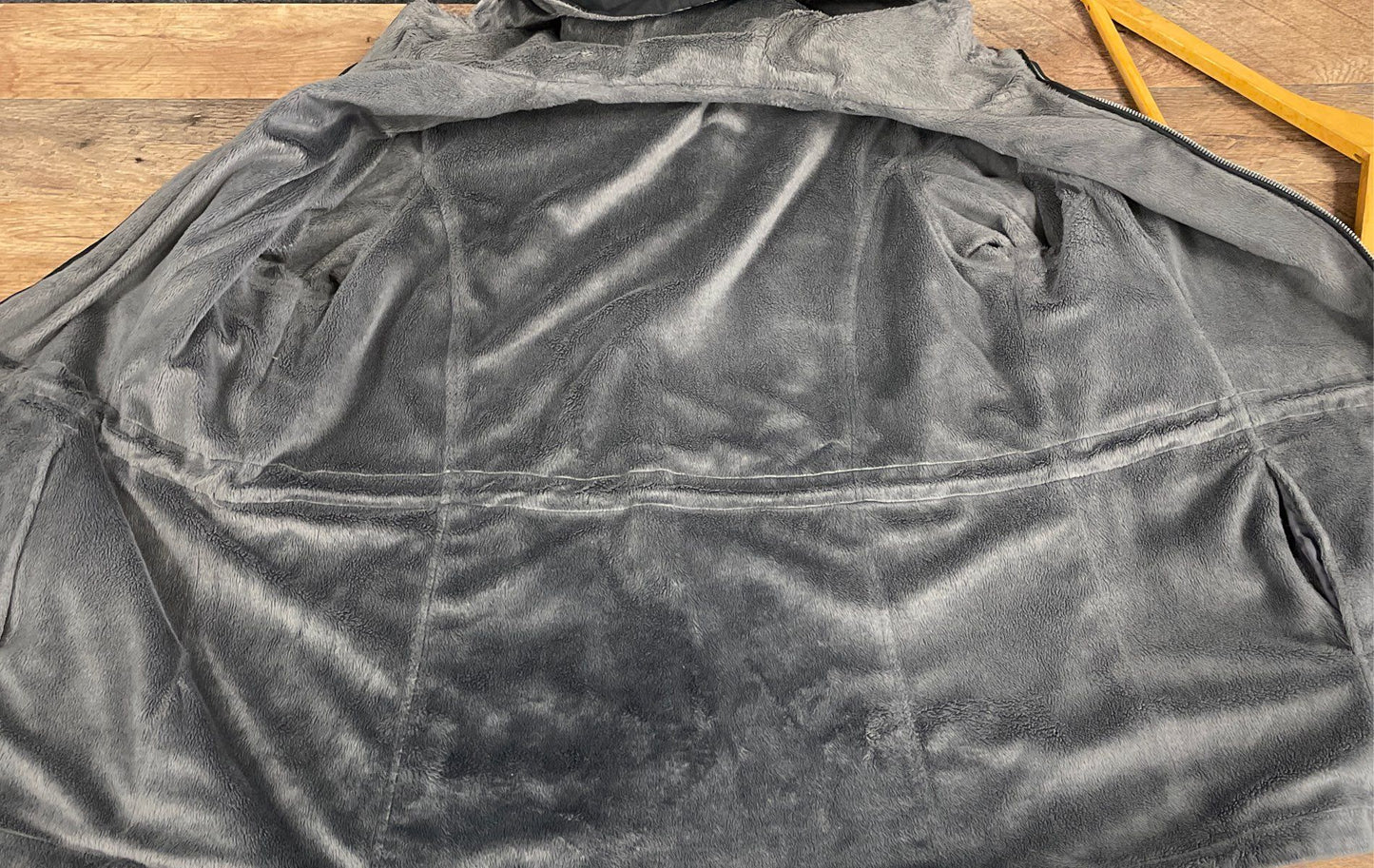 Free Country Women's Black Fleece Lined Hooded Zip Up Jacket Parka Drawstring