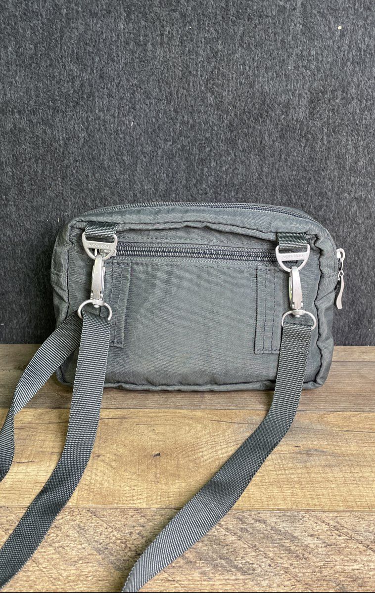 Baggallini Dark Grey Nylon Triple Zip Bagg Convertible Crossbody Waist Bag