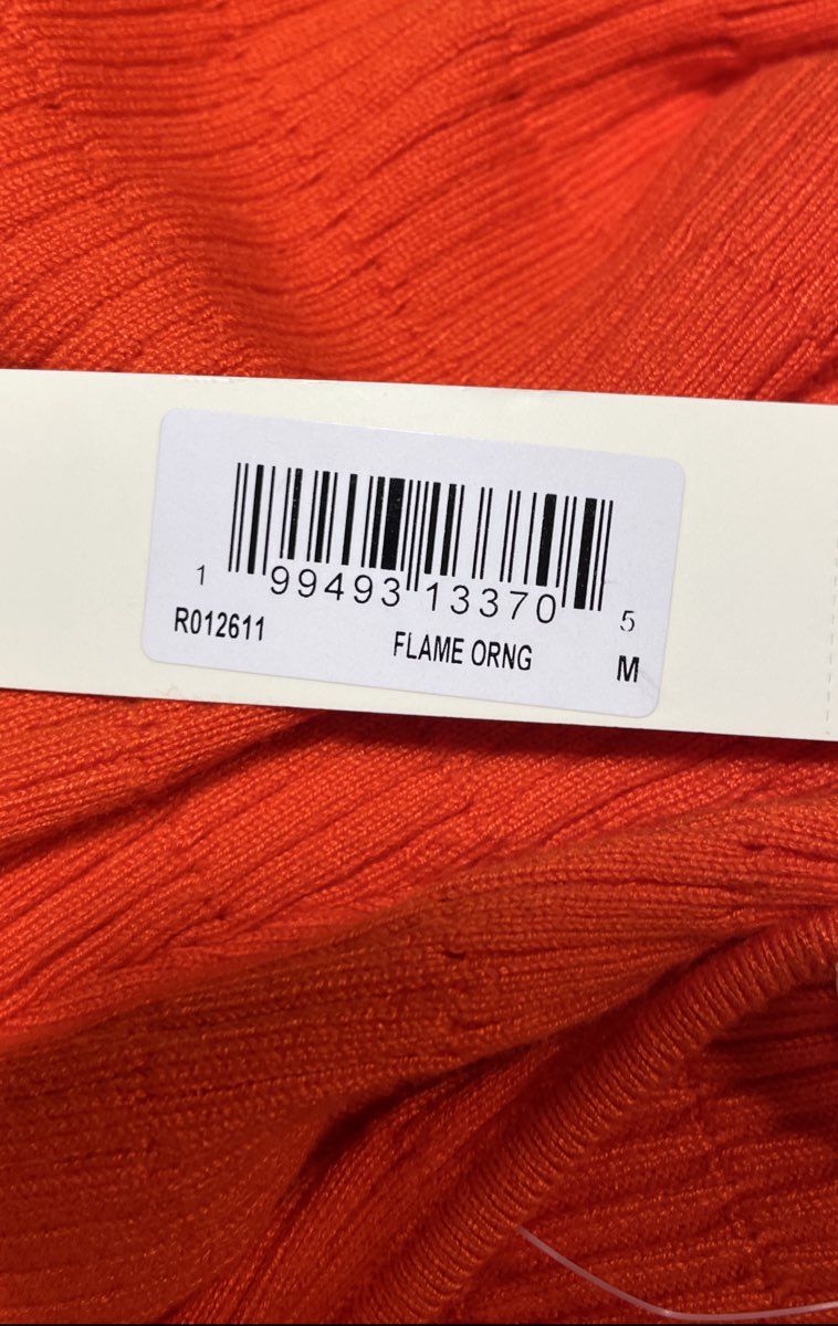 Strazzi by Cyrus Women's Flame Orange Knit Dolman Sleeve Top Sz M NWT