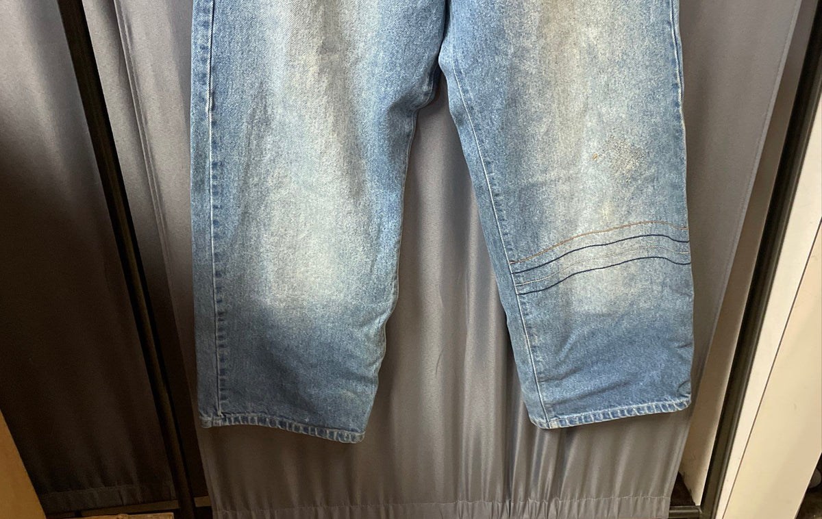 Vintage 90s Rocawear Men's Baggy Wide Leg Light Wash Blue Jeans Sz 34