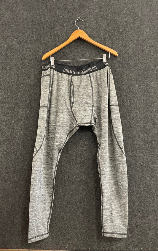 Duluth Trading Co Men's Gray Akribis Performance Base Layer Leggings 2XLx32