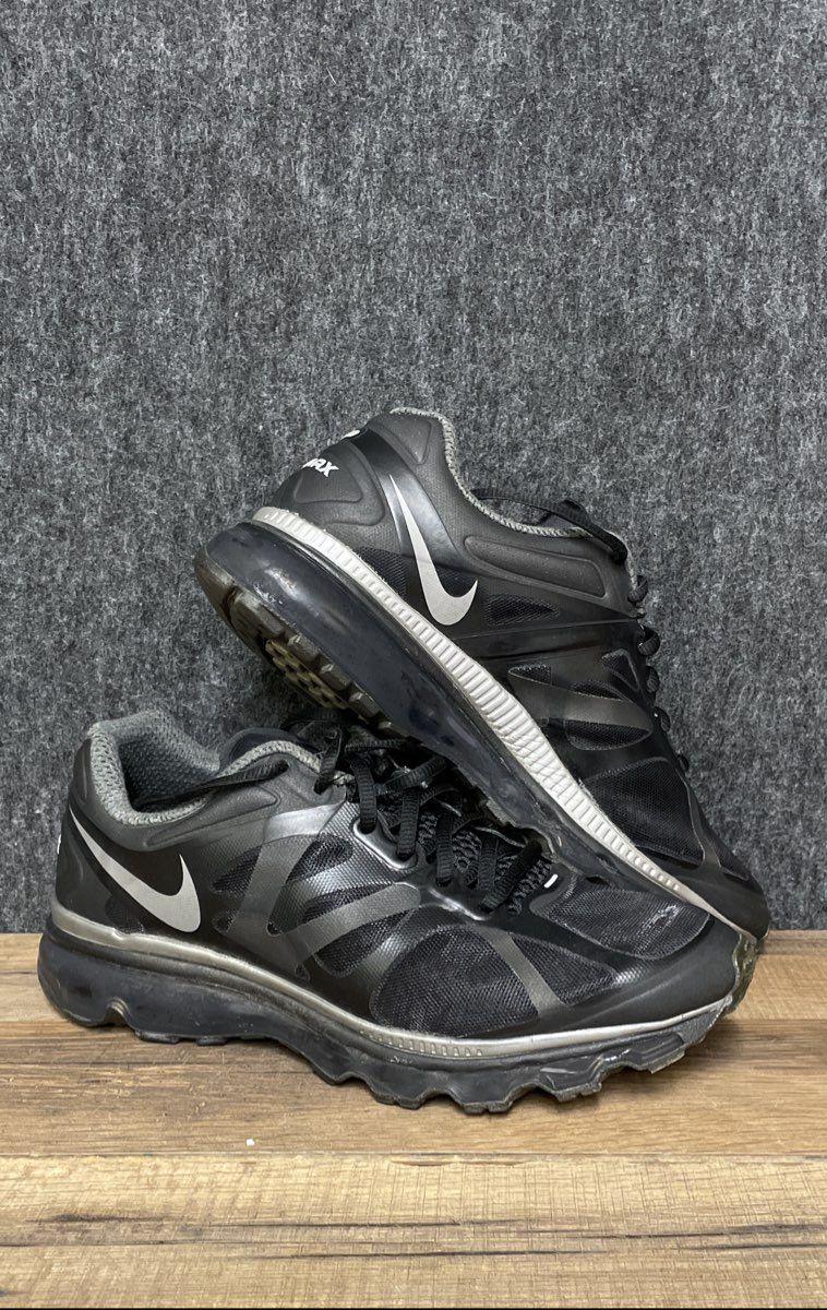 Nike Air Max + 2012 Black Silver Women's Running Shoes Size 9