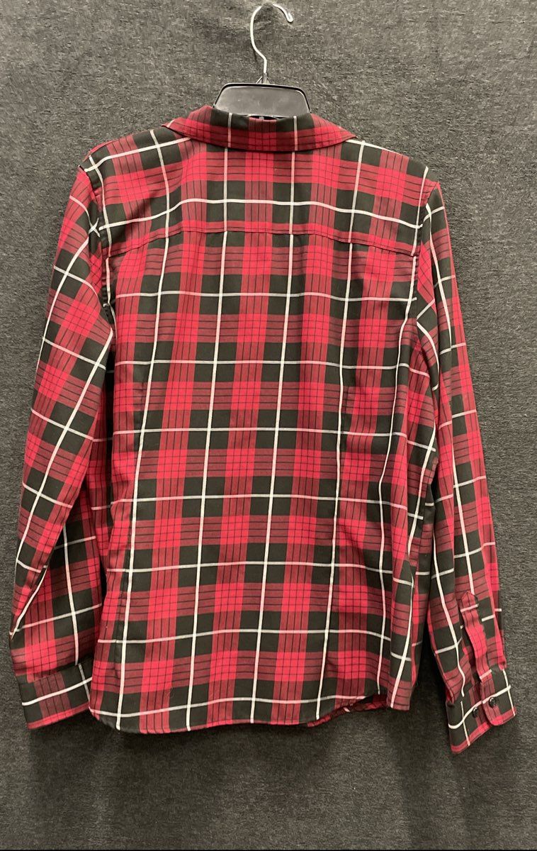 Orvis Women's Carefree Red Black Plaid Long Sleeve Button Down Sz 18