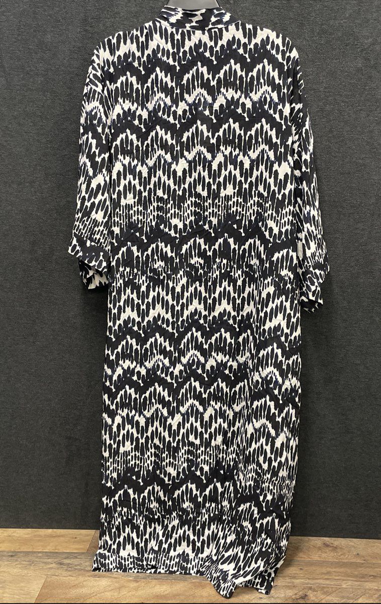 Universal Standard Women's Open Front Kimono Cardigan Black White Print NWT Sz S