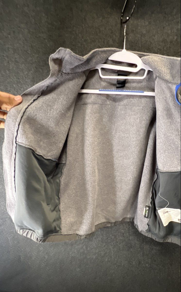 The North Face Boy's Denali Fleece Jacket Gray Blue Full Zip Polartec