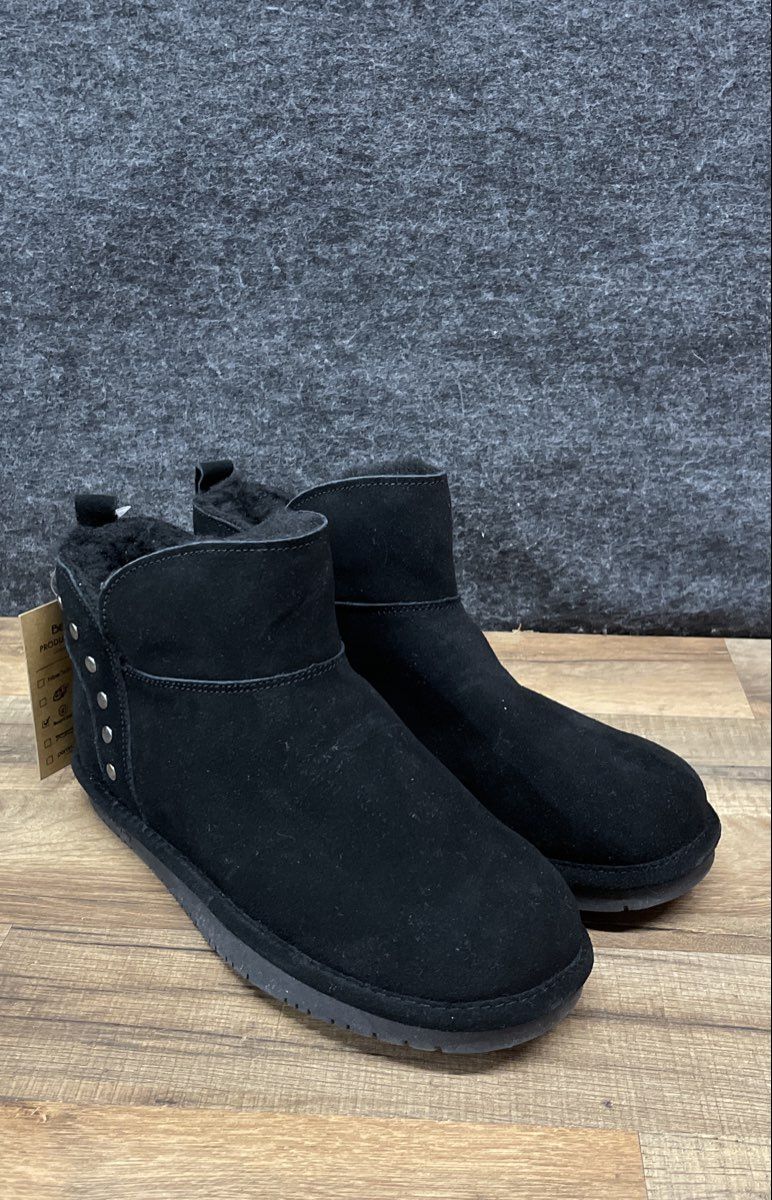 Bearpaw Koko Black Studded Wool Blend Lined Booties Women's Size 10 NWT