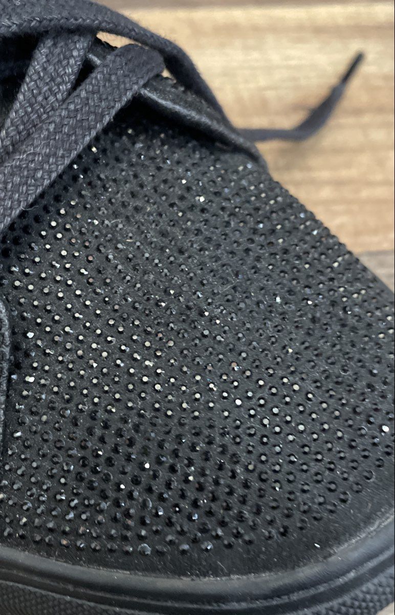 Mix No. 6 Egann Black Glitter Rhinestone Low Top Fashion Sneakers Size 8.5