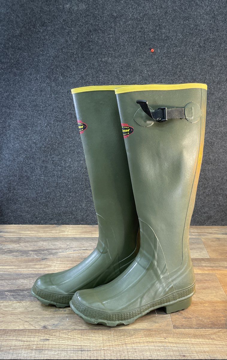 LaCrosse Grange Rubber Hunting Boots 18" Men's Size 6 OD Green Cleated