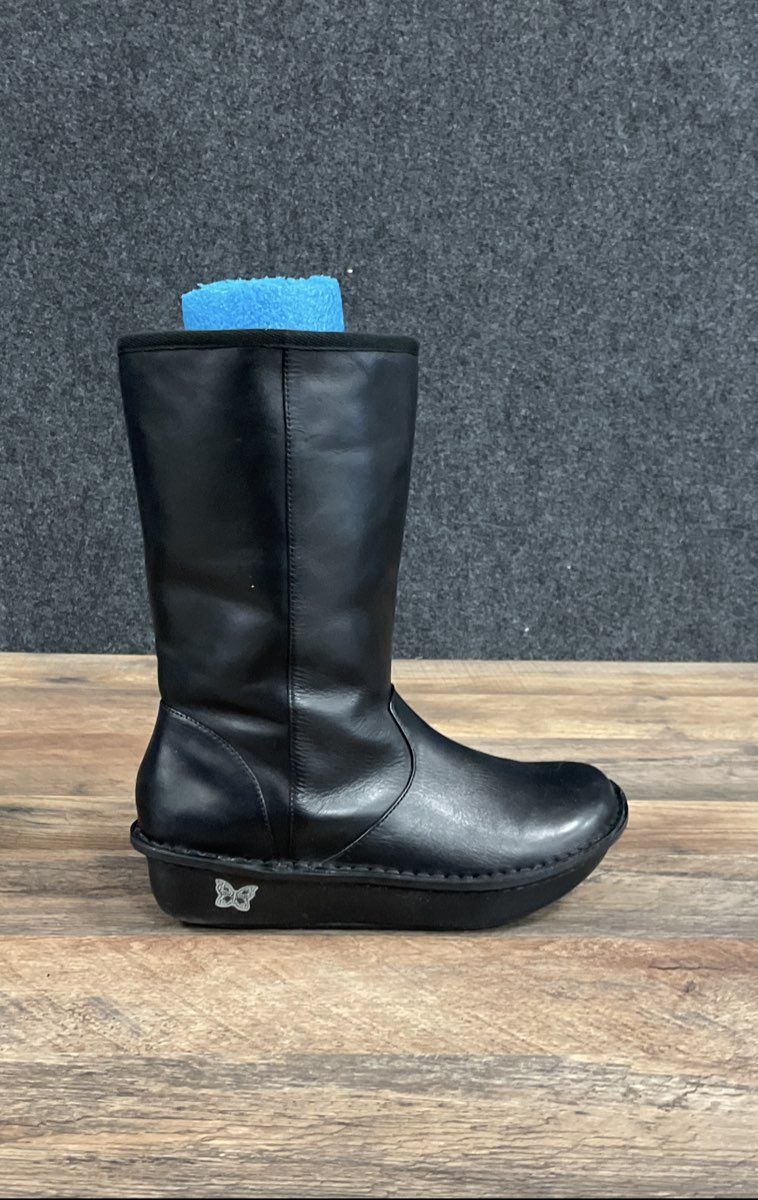 Alegria by PG Lite Sedona Black Leather Shearling Lined Boots Size 39