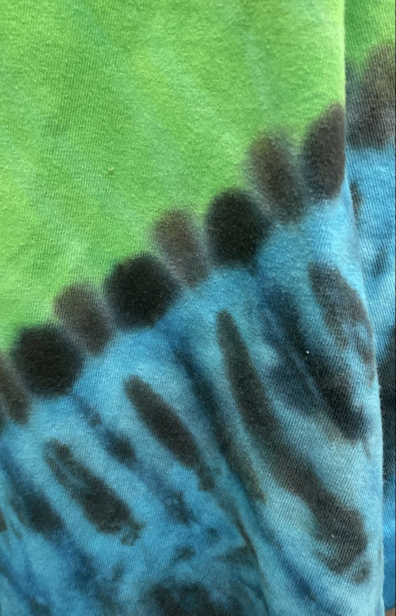 Vintage 90s Alore Men's Joe's Crab Shack Green Blue Tie Dye T Shirt XL USA
