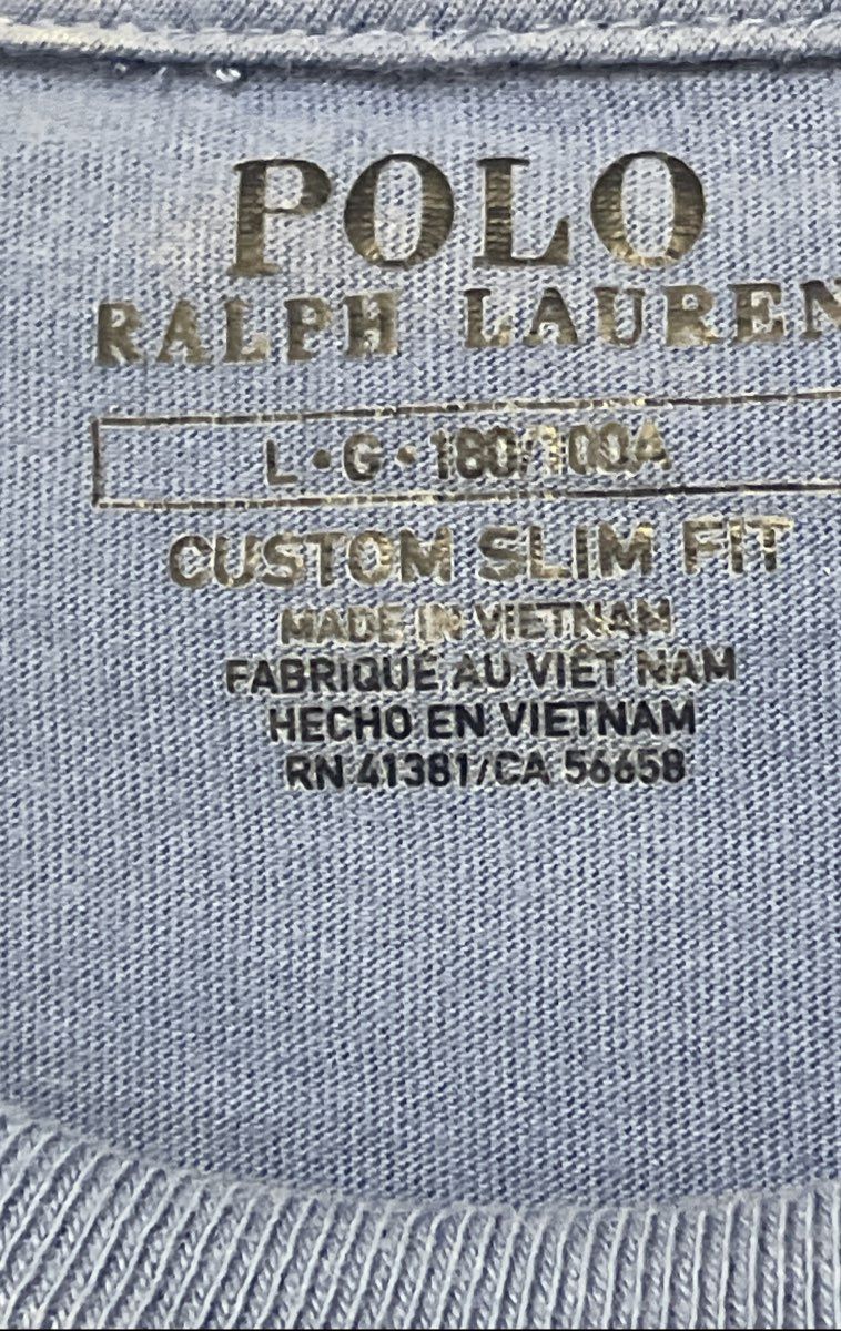 Polo Ralph Lauren Men's Light Blue Custom Slim Fit Pony T-Shirt Sz L