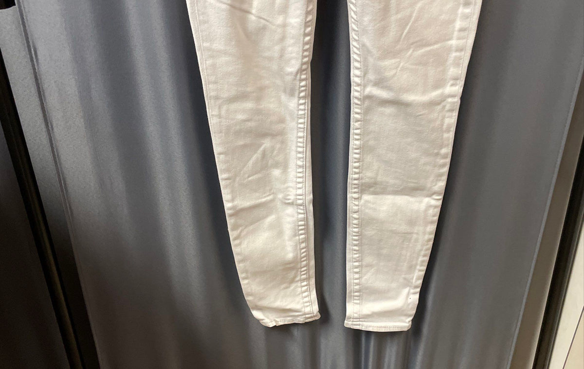True Religion Women's White Skinny Legging Jeans Flap Pocket Horseshoe Sz 29