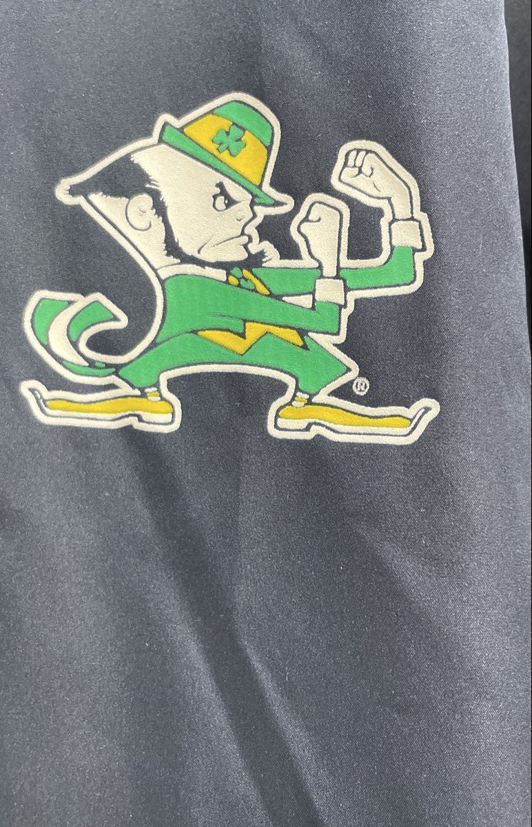 Champion Men's Notre Dame Fighting Irish 1/4 Zip Navy Green Jacket XL