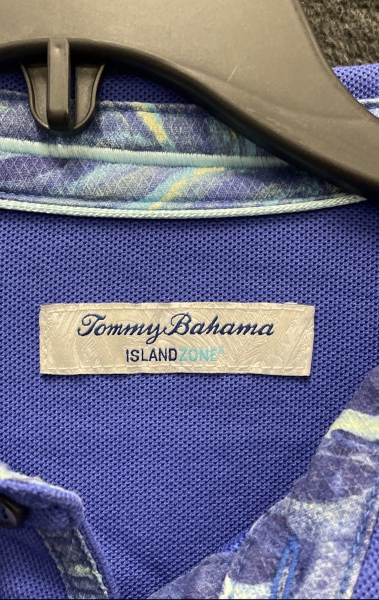 Tommy Bahama Men's Blue IslandZone Supima Cotton Blend Polo Shirt Sz L