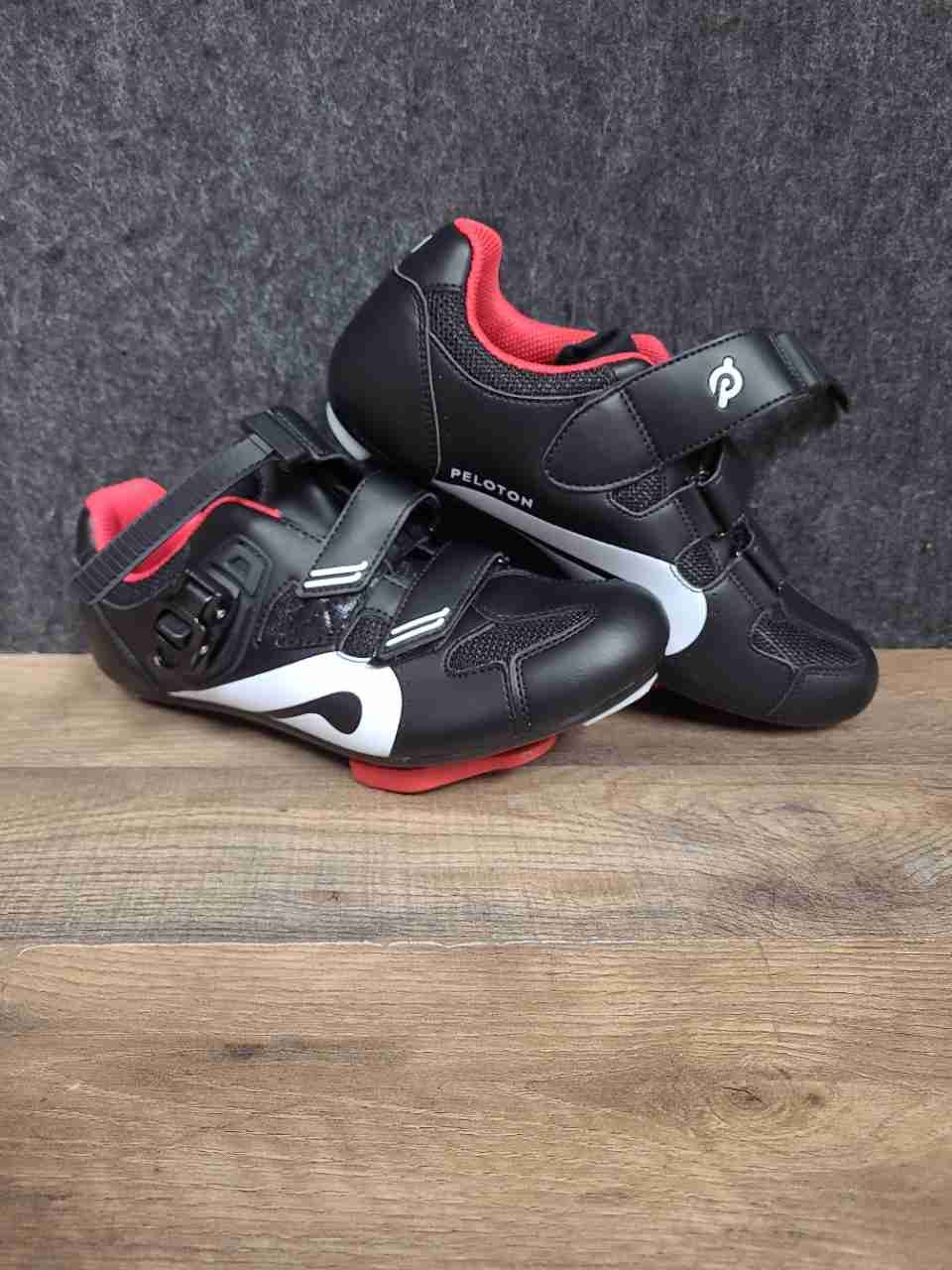Peloton Cycling Shoes Black Red White Cleats Included Size EU 40