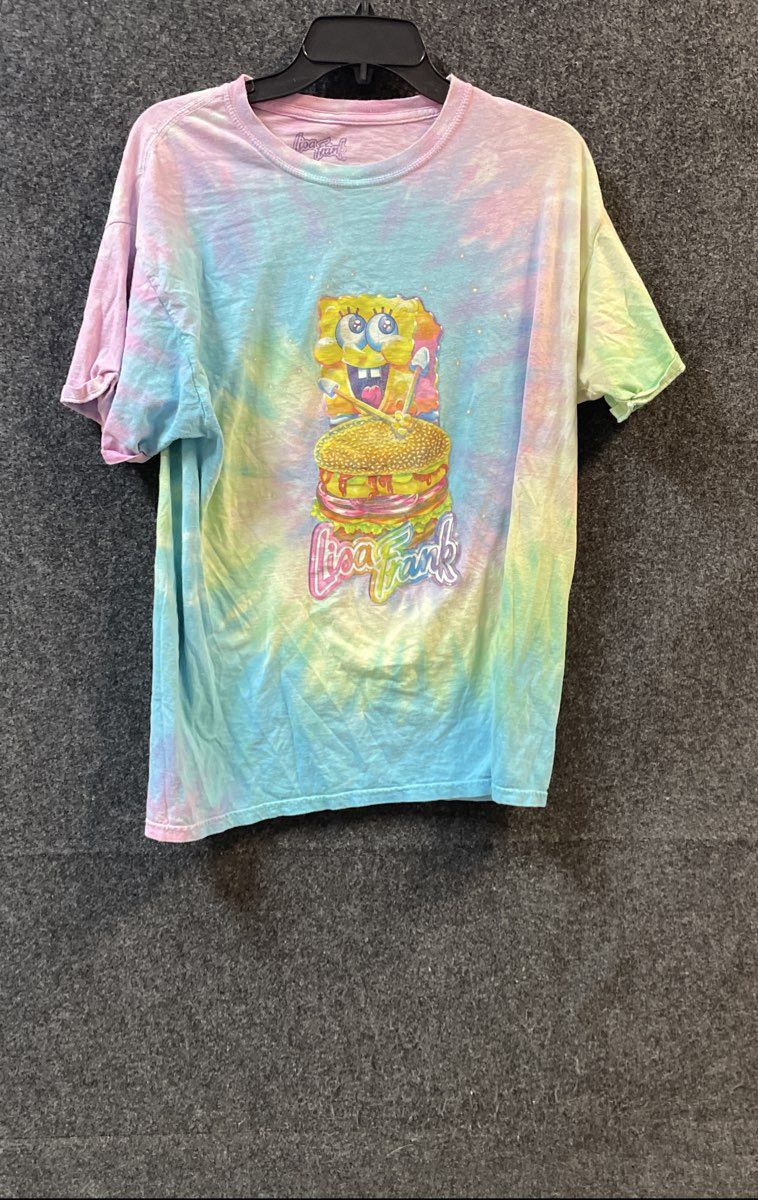 Lisa Frank X Nickelodeon Spongebob Squarepants Tie Dye T-Shirt Burger Graphic XL