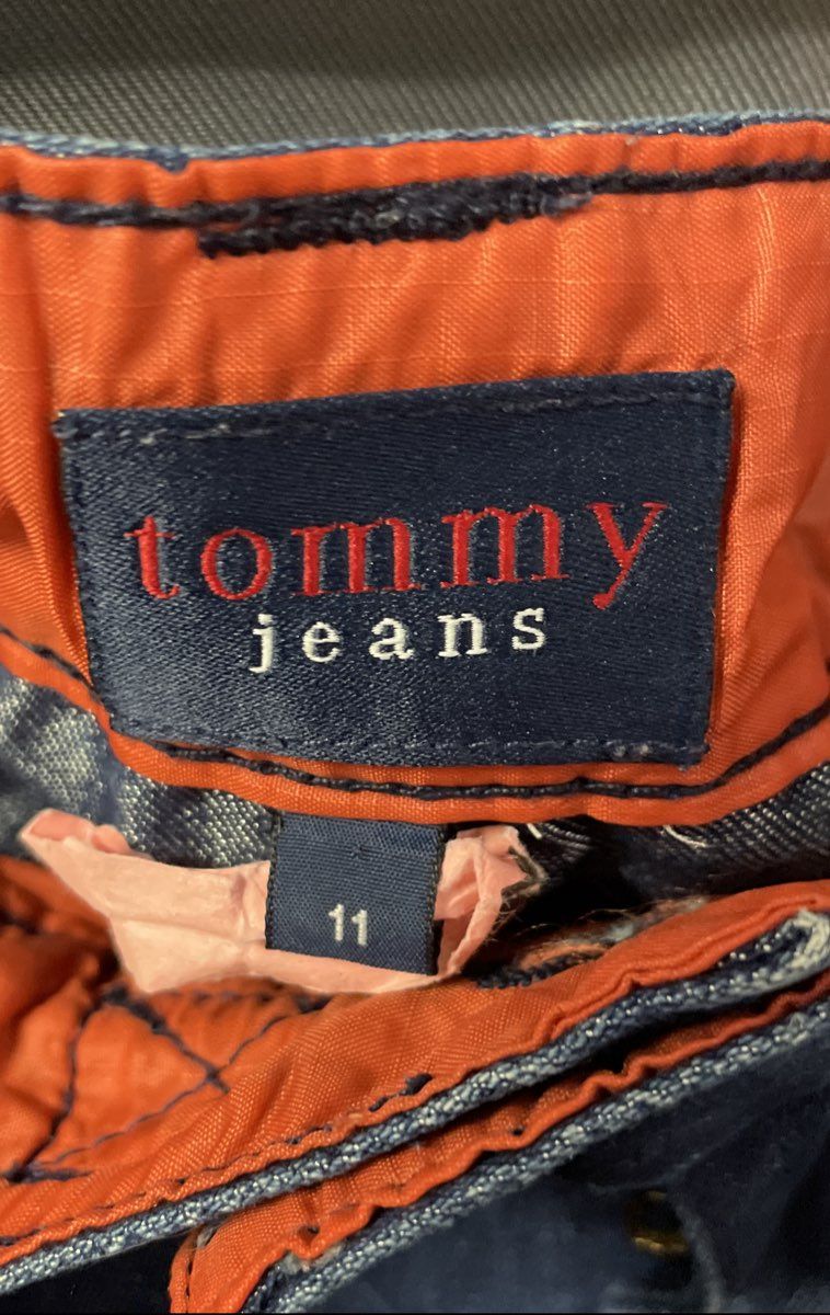 Vintage 90s Tommy Jeans Women's Blue Denim Cargo Mini Skirt Sz 11