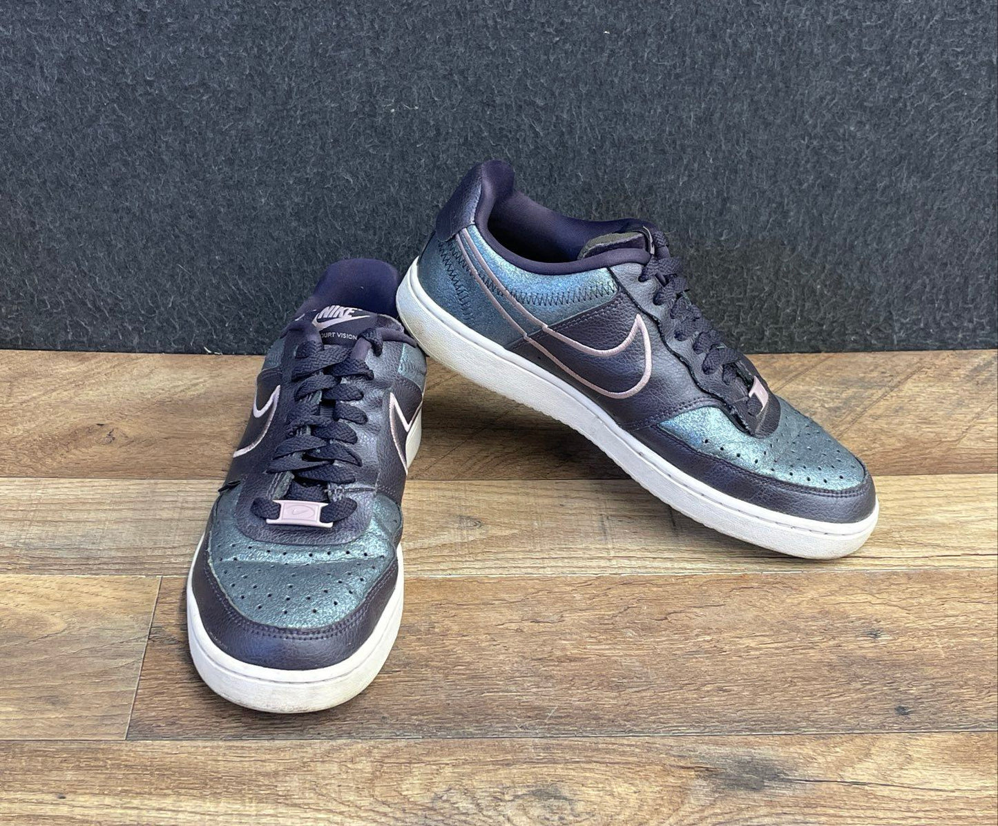 Nike Court Vision Low Cave Purple Iridescent Women's Sneakers Size 8