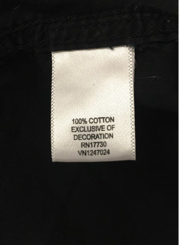 Converse One Star Men's Black Short Sleeve Button Down Shirt Sz M